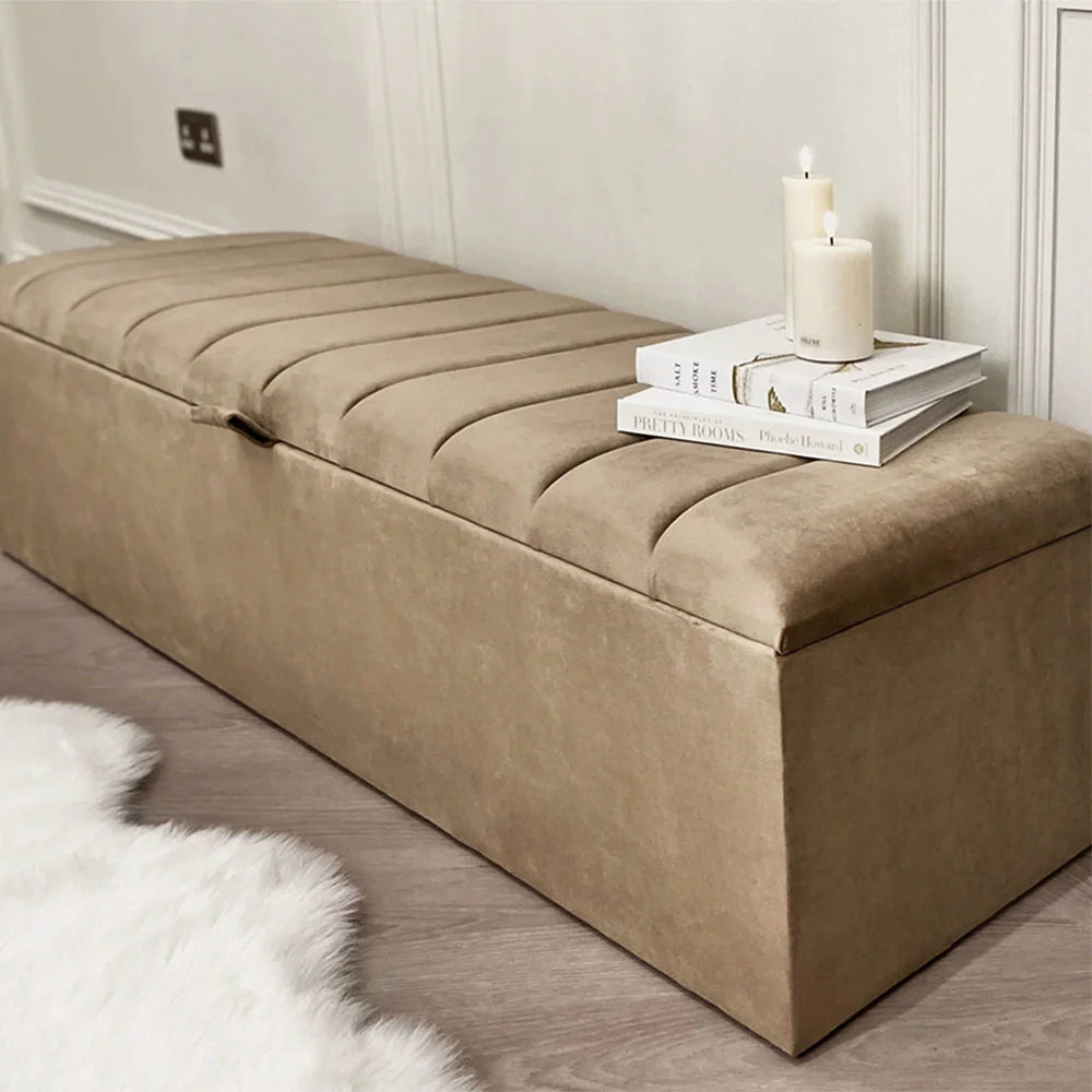 Luna Panel Ottoman Storage Box - Premium Bed