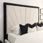 Cream Solara Sunburst Bed Headboard With Black border