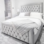 Kensington Bedframe Full Setup Side Corner View