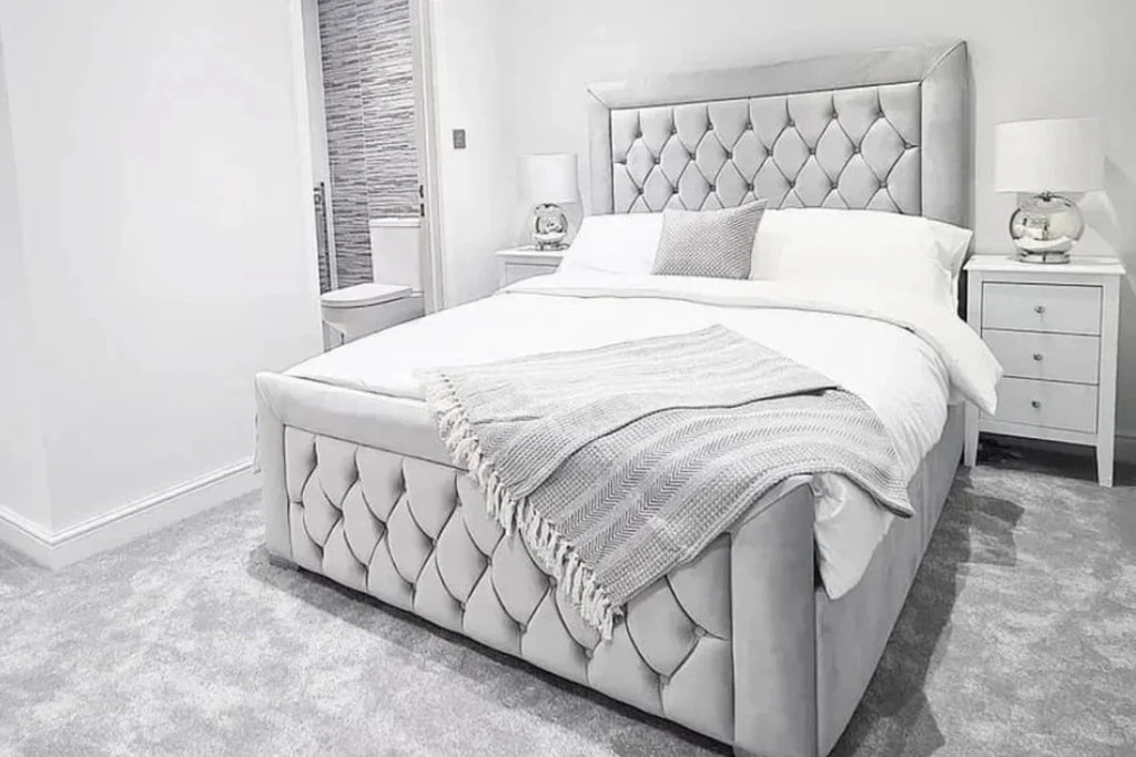 Kensington Bedframe Full Setup Side Corner View