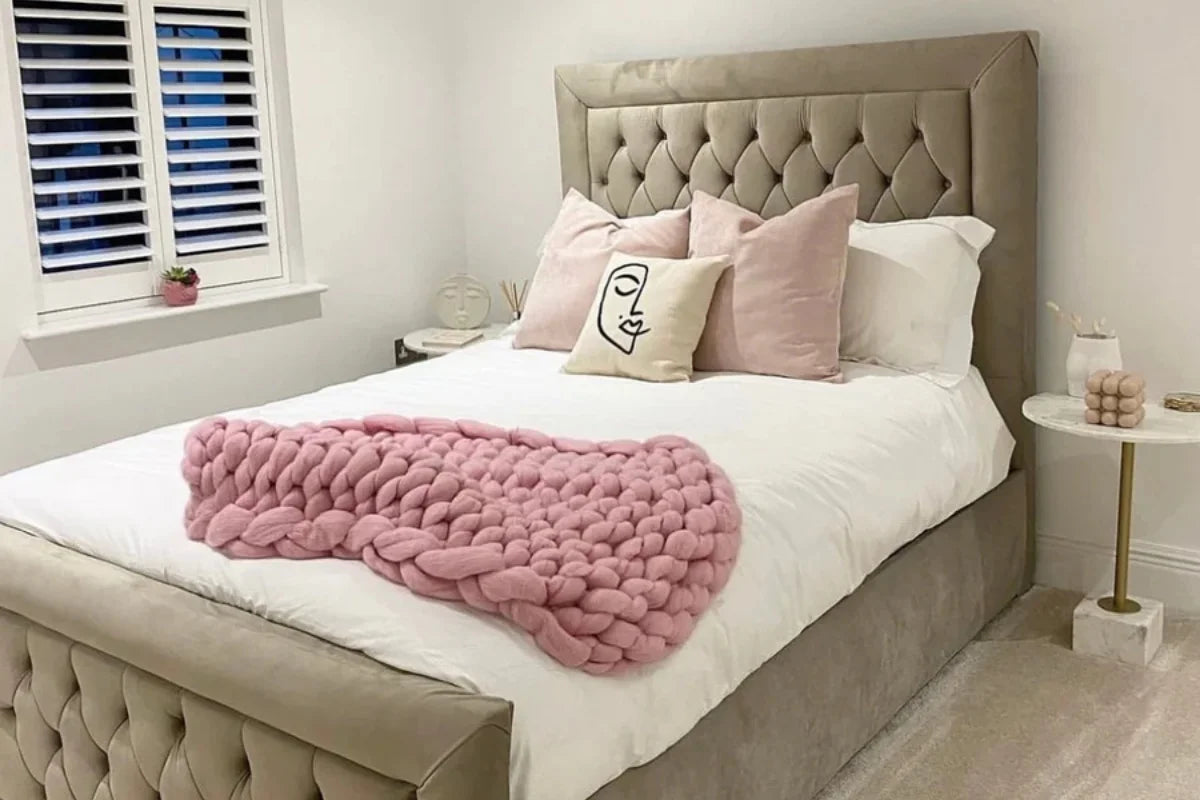 Kensington Bedframe Full Setup Side Corner View